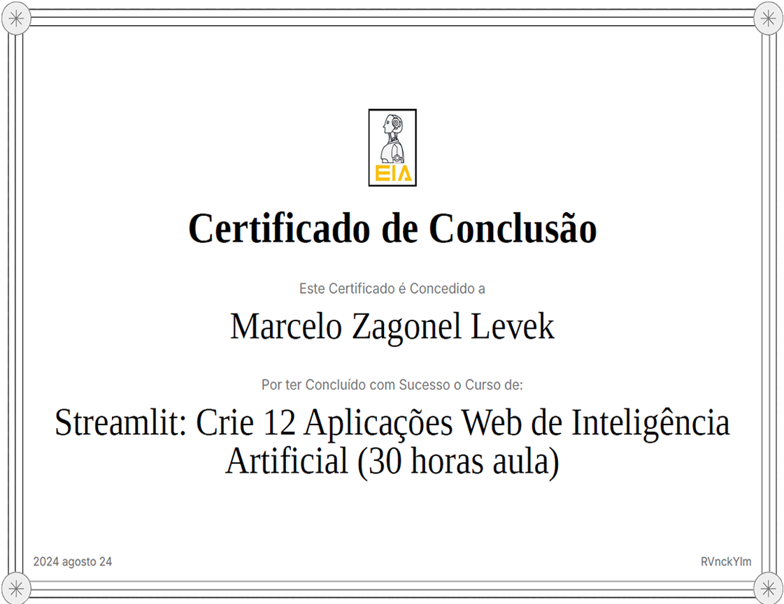 Certificado Streamlit con IA