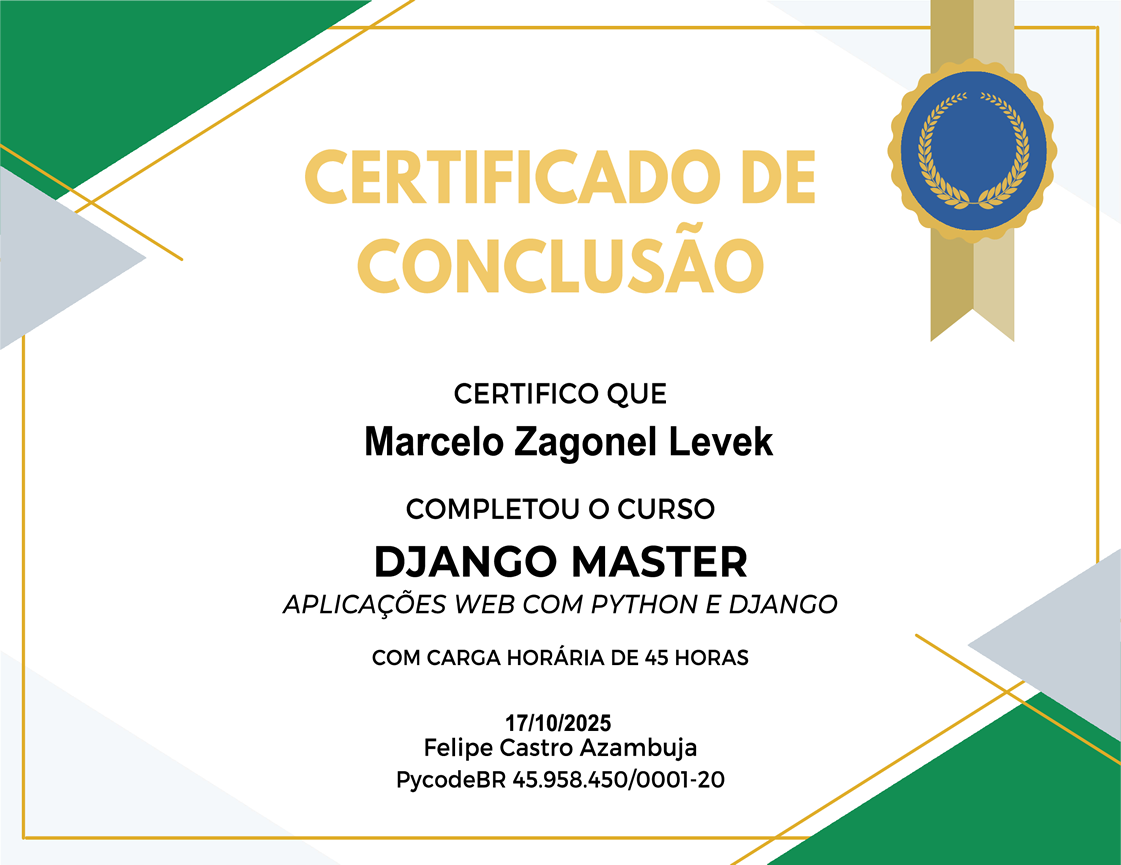 Certificado Django Master