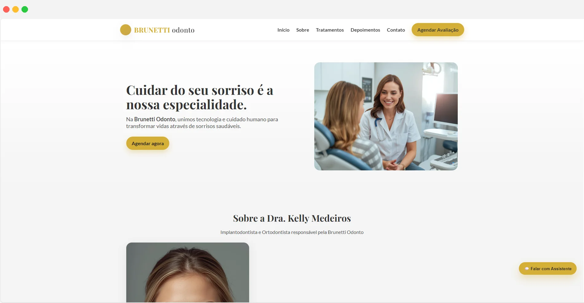 Demonstração de site para clínica odontológica